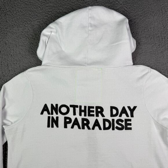 Aviator Nation Another Day In Paradise Hoodie Womens M White Full Zip Sweatshirt - Picture 2 of 9